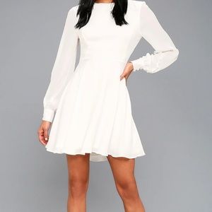 Lulus Sadie May White Long Sleeve Dress